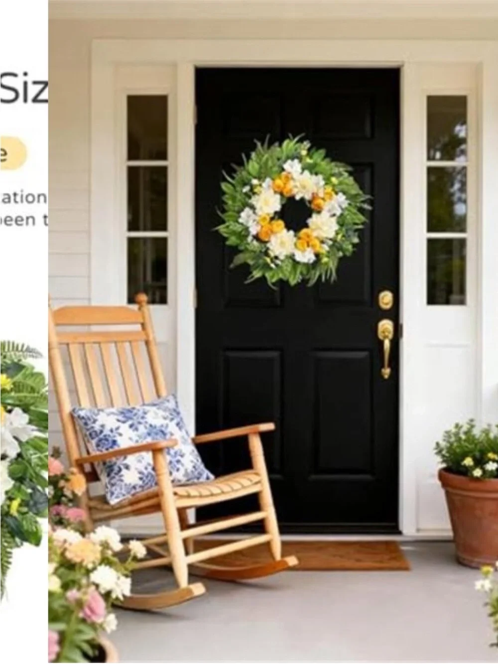 24 Inch Spring Wreath Floral with Peony Ranunculus Hydrangea Flower